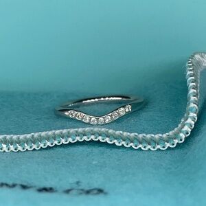 Tiffany & Co. Platinum Curved Diamond Accent Band